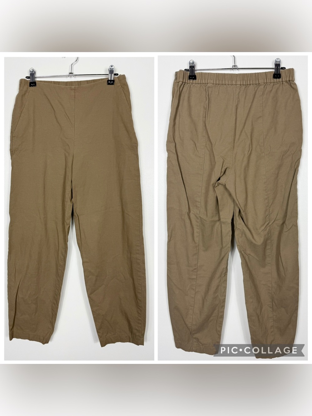 Eileen Fisher Organic Cotton Hemp Lantern Ankle Pant Extra Small